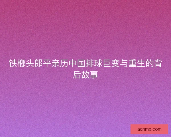 铁榔头郎平亲历中国排球巨变与重生的背后故事